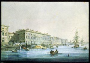 Veduta del molo dei palazzi a San Pietroburgo da Karl Pavlovich Beggrov