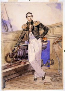 Vladimir Alekseievitch Kornilov a bordo del brigantino Themistocles da Karl Pavlovich Bryullov