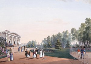 Veduta del parco vicino al Palazzo Yelagin da Karl Petrovich Beggrov