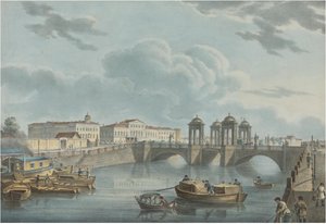 Veduta della Fontanka al ponte Obukhov, 1823 da Karl Petrovich Beggrov