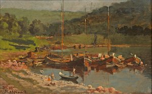 Karl Weysser - Navi a Neckarsteinach, 1893 da Karl Weysser