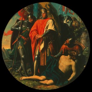 Rodolfo I sul campo di battaglia dopo la vittoria su Ottocaro da Karl von Blaas