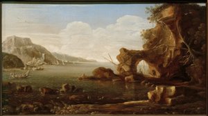 Scena costiera mediterranea da Kaspar van Eyck