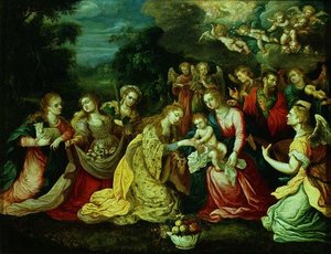 Il Matrimonio Mistico di Santa Caterina da Kasper or Gaspar van den (attr. to) Hoecke