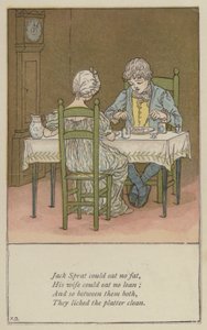 Jack Sprat non poteva mangiare grasso da Kate (after) Greenaway