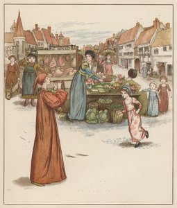 Illustrazione di Kate Greenaway per Il pifferaio di Hamelin di Robert Browning