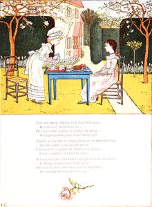Festa del tè per bambini, illustrazione per una poesia da 