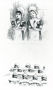 Bambini di carità, c.1880 (incisione) da Kate Greenaway