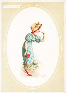 Biglietto di auguri (cromolitografia) da Kate Greenaway