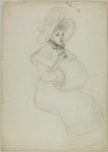 Ragazza seduta con muffola da Kate Greenaway
