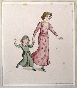 Due bambine in abiti da festa da Kate Greenaway