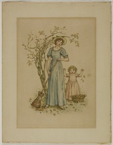 Donna con scopa e bambina da Kate Greenaway