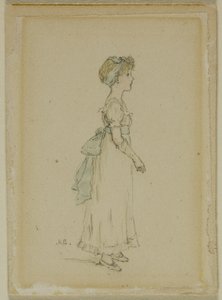 Giovane ragazza con nastri blu da Kate Greenaway