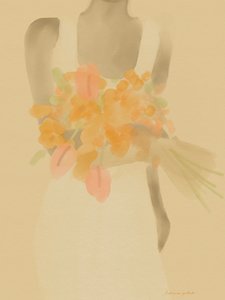 La ragazza con i fiori arancioni