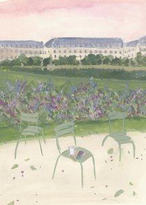 Illustrazione ad acquerello del Giardino di Parigi da Katharina Puritscher