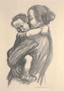 Ragazzo con le braccia intorno al collo della madre da Käthe Kollwitz