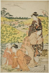 Una festa picnic da Katsukawa Shuncho