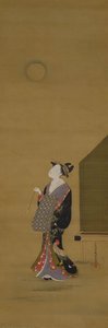 Bellezza che guarda la Luna, XVIII secolo da Katsukawa Shuncho
