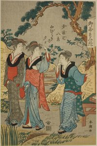 La prima sera in montagna (Yamabiraki no yûhi) da Katsukawa Shuncho