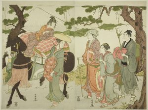 Viaggiatori sul Tokaido da Katsukawa Shuncho