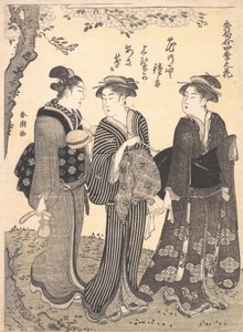 Due donne accompagnate da una cameriera, 1780-1795 da Katsukawa Shuncho