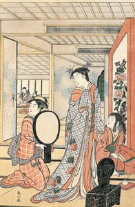 Donna davanti allo specchio, di Katsukawa Shunsho da Katsukawa Shuncho