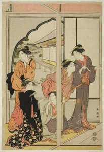 Donne in una villa da Katsukawa Shuncho