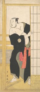 Asao Tamesaburo come un uomo robusto con un kimono verde, ca. 1795