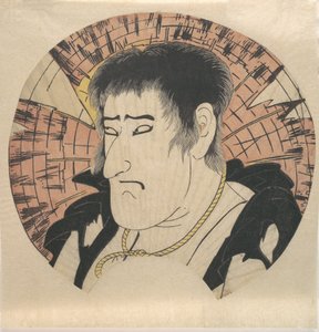 Testa di un attore non identificato come un contadino in stracci, ca. 1793 da Katsukawa Shun