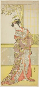 Attore Sanogawa Ichimatsu III Possibilmente nel ruolo di Masago Gozen in "Lo specchio d