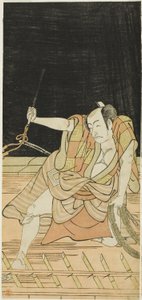 Gli attori Nakamura Nakazô I nel ruolo di Danshichi Kurobei e Ichikawa Danjûrô V nel ruolo di Issun Tokubei in "Lo specchio di Osaka nel festival estivo" ("Natsu MatsuriNaniwa Kagami")