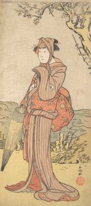 Iwai Kiyotaro come donna sotto un albero di prugne, ca. 1788 da Katsukawa Shunko