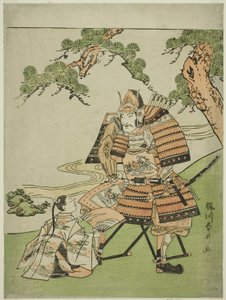Il Guerriero Kusunoki Masashige (1294-1336) che saluta il figlio Masatsura, c.1780 da Katsukawa Shunsei