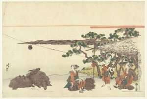 Donne presso un lago da Katsukawa Shunsen