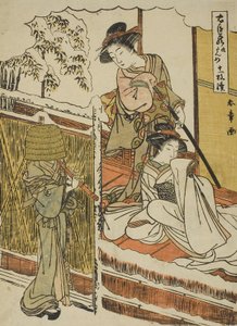 Atto Nove: Casa di Yuranosuke a Yamashina dalla commedia Chushingura (Tesoro dei fedeli retainer), c.1779-80 da Katsukawa Shunsho