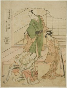 Atto VII: La casa da tè Ichiriki nella commedia Chushingura Juichidan Tsuzuki da Katsukawa Shunsho