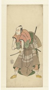 Attore Sawamura Sojuro II pronto a combattere