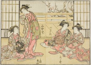 Cortigiane del Kadotamaya, dal libro "Specchio delle belle donne dei quartieri del piacere (Seiro bijin awase sugata kagami)," vol. 1