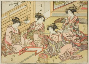 Cortigiane del Matsubaya, dal libro "Specchio delle belle donne dei quartieri del piacere," vol. 1 da Katsukawa Shunsho