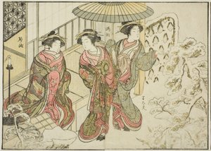 Cortigiane del Nakaomiya, dal libro "Specchio delle belle donne dei quartieri del piacere (Seiro bijin awase sugata kagami)," vol. 2