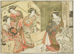 Quattro cortigiane di varie case, dal libro "Specchio delle belle donne dei quartieri del piacere," vol. 3