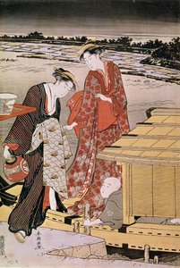Crepuscolo sul fiume Sumida da Katsukawa Shunsho