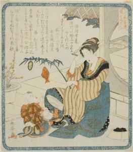 Una donna come Ebisu, dalla serie "Sette donne come gli dei della fortuna per il club di poesia Hanagasa"