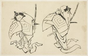 Danjuro V o VI, attore Kabuki, in ruolo Arigoto, c.1815-1849 da Katsushika (school of) Hokusai
