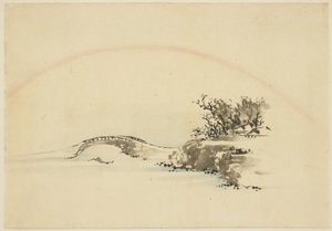 Paesaggio con arcobaleno da Katsushika (school of) Hokusai