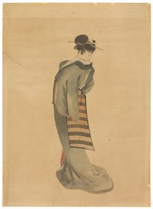 Bellezza in piedi (vista posteriore) da Katsushika (school of) Hokusai