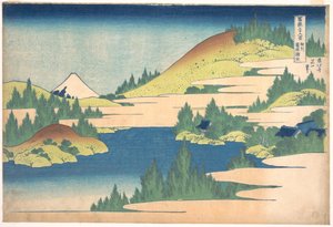 36 vedute del Monte Fuji: veduta del lago Hakone, provincia di Sagani