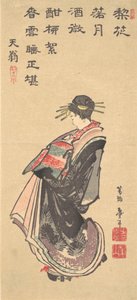 Una cortigiana in parata, vestita con molti abiti, fine XVIII-inizio XIX secolo da Katsushika Hokusai
