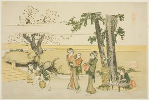 Scena lungo la strada (Oji) da Katsushika Hokusai