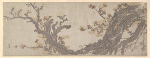 Antico albero di prugne in fiore da Katsushika Hokusai